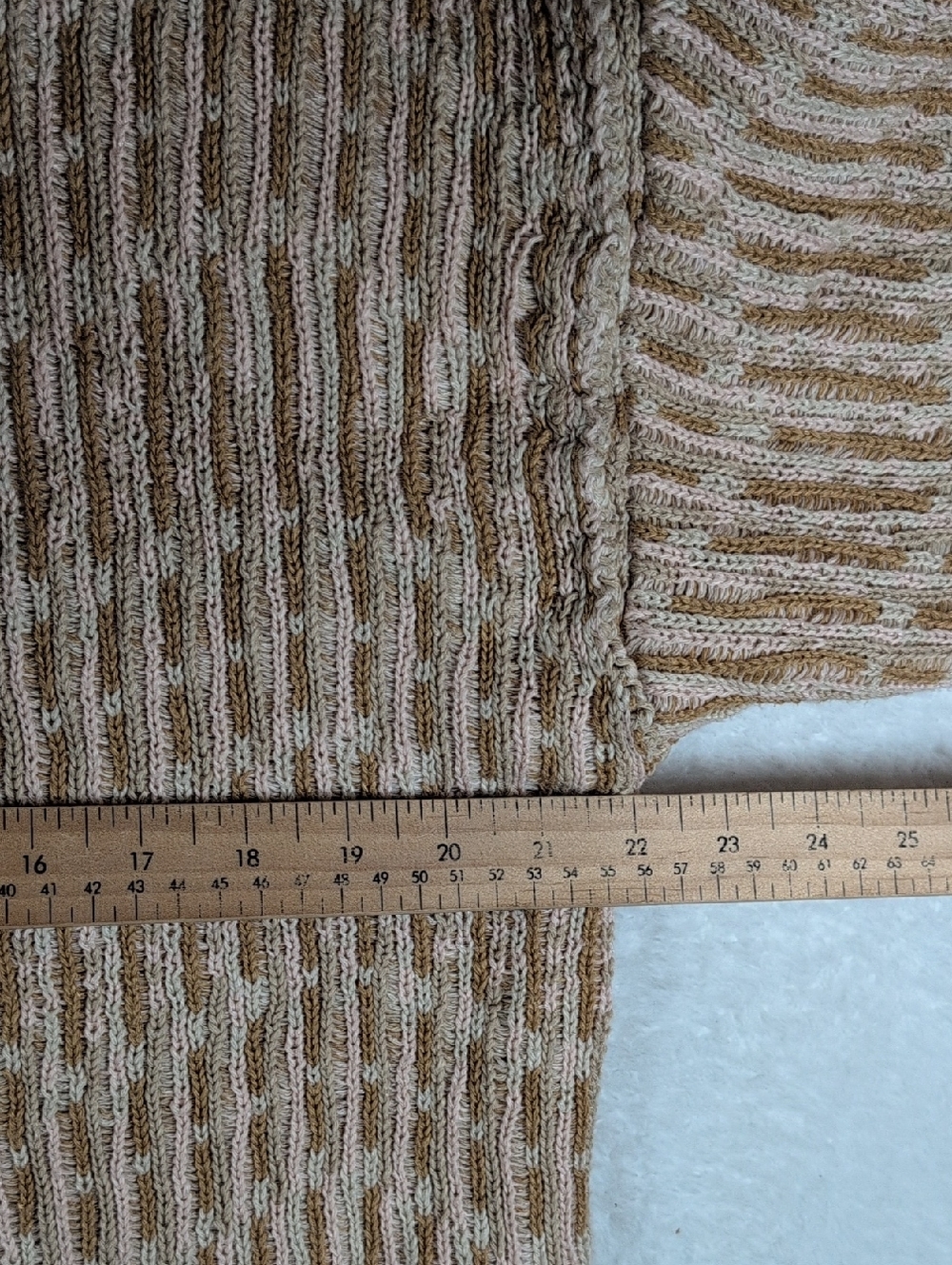 Free People Cream & Tan Textured Knit Oversize Sweater‎ - Picture 5 of 8